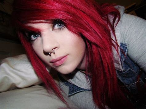 Like or reblog if you save, don't repost, requested. Emo girl red hair piercing nose cute | nineimages