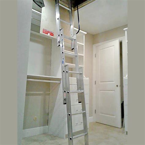 aluminum compact attic ladder 250 lb 18×24 to 30×30 inch opening range 7 9ft ceiling heights