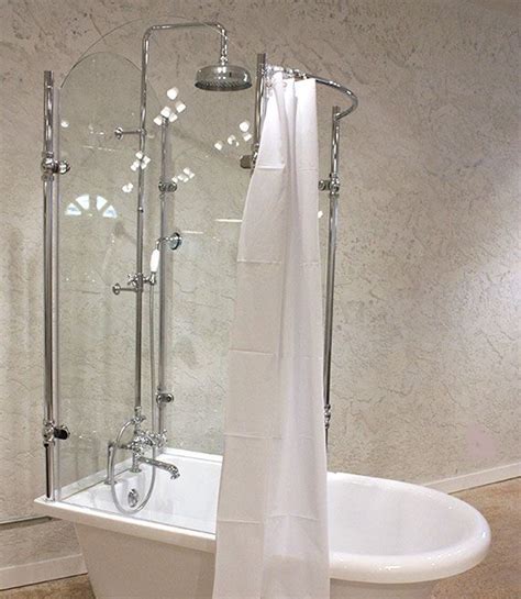 Short, squatty shower curtains are one of my least favorite things ever. Glass Shower for Claw Foot Tub in 2020 | Shower tub ...