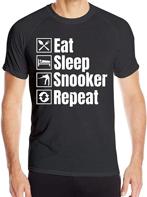 Eat Sleep Snooker Repeat Kurzärmliges Schnell Trocknendes Herren T Shirt Moisture Wicking