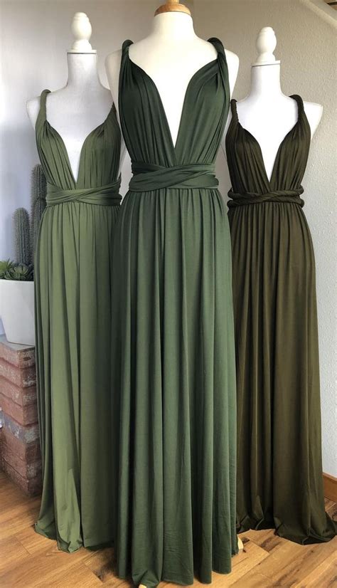 Forest Green Bridesmaid Dress Custom Lengths Convertible Etsy