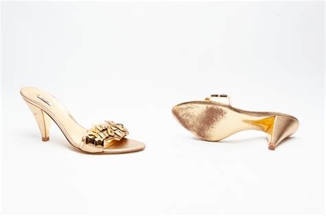 Miu Miu Vintage Gold Embellished Sandals Size 37 Etsy