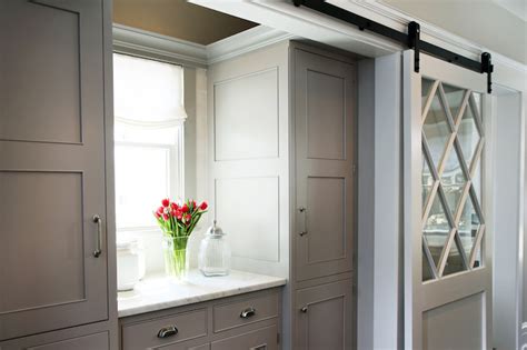 Ideal for closets, pantries, laundry rooms and anywhere space might be an issue. Pantry with Sliding Doors - Transitional - kitchen - Beach ...