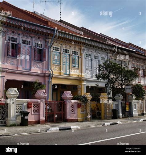 Singapore Peranakan Houses Stock Photo Alamy