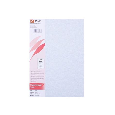 Quill 100850012 Board Parchment 176gsm A4 Pack 50 Natural Mega Office