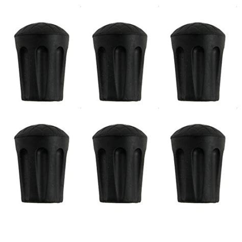 Poles with the trekking poles tip protectors. ESport 6 Pieces Black Rubber Trekking Pole Tip Protectors ...