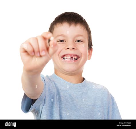 Boy Show A Lost Tooth Stock Photo Alamy