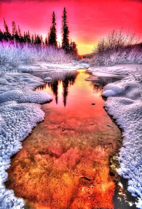 Winter Sunset Beautiful Landscapes Beautiful Nature
