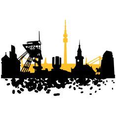 Wandtattoo skyline stadt dortmund panorama deutschland. BVB-Wandtattoo mit Dortmund-Skyline | Offizieller Borussia ...