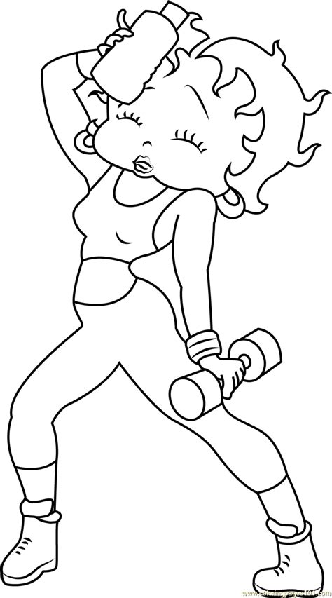 Betty Boop Doing Workout Coloring Page Free Betty Boop Coloring Pages