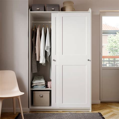 Hauga Wardrobe With Sliding Doors White 4612x2158x7838 Ikea