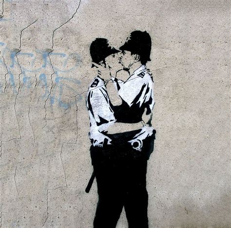 BANKSY Kissing Coppers CANVAS PRINT Poster Art 24 X 24 EBay