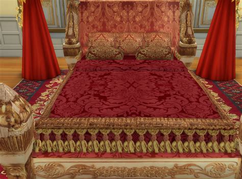 Anna Quinn Stories 20th Century Royal Gilded King Swan Bed For Sims 4