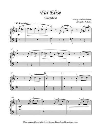 This sheet music is created in a transformative manner. Fur Elise Simplified, Beethoven, printable easy free piano sheet music. #pianoclasses | Sheet ...