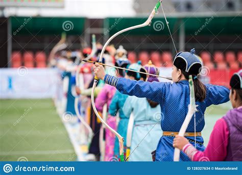 Naadam Festival Mongolia Archery Female Sport Editorial Stock Image