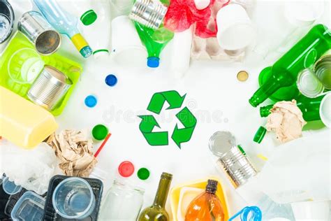 Recyclable Garbage Consisting Of Glass Plastic Metal Stock Image Image Of Ecology Concept
