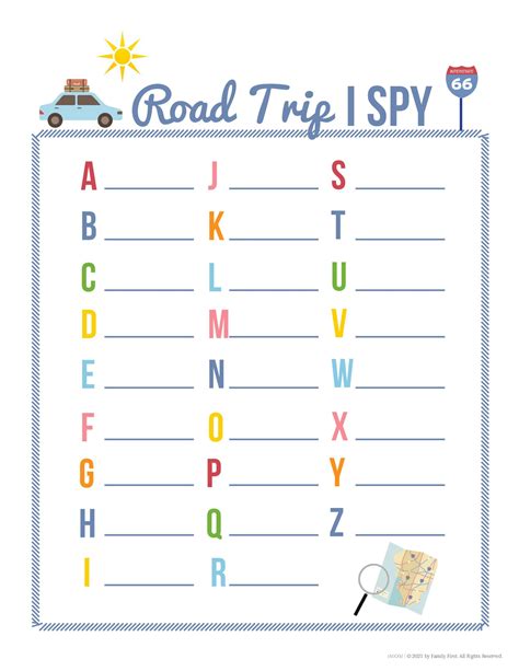 20 Free Road Trip Game Printables Sugar Spice And Glitter Road Trip