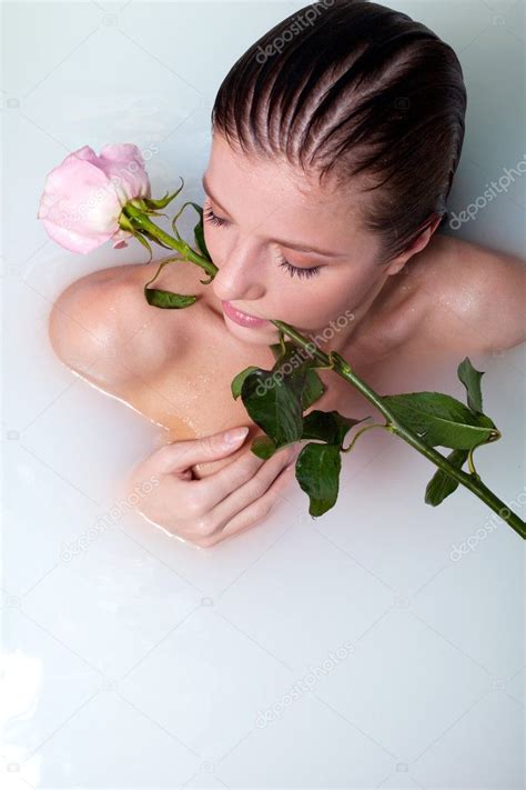 Woman In Bath With Rose Stock Photo By Dmitroza 2903142
