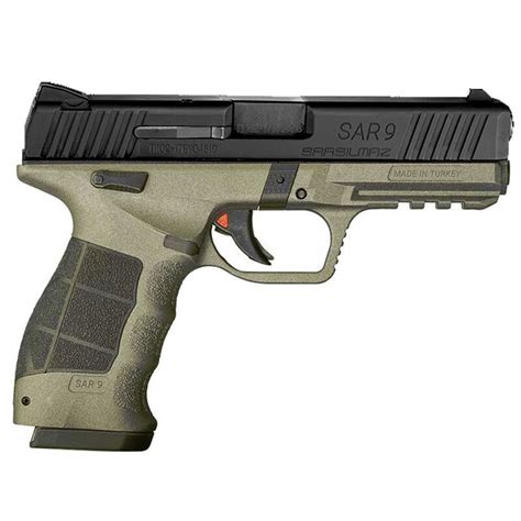 Sar Usa Sar9 9mm 44 17rd Pistol Od Green Black Kygunco