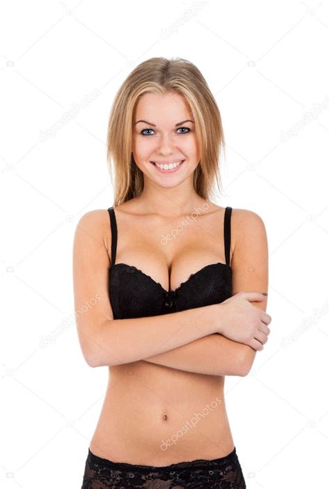 Sexy Blonde Woman In Black Lingerie Stock Photo By Mast3r 9112499