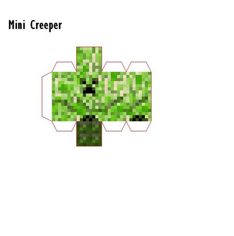 Papercraft Mini Creeper Creepers Paper Crafts Minecraft Printables