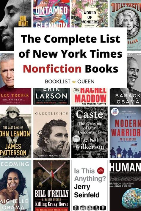 The Complete List Of New York Times Nonfiction Best Sellers Booklist Queen