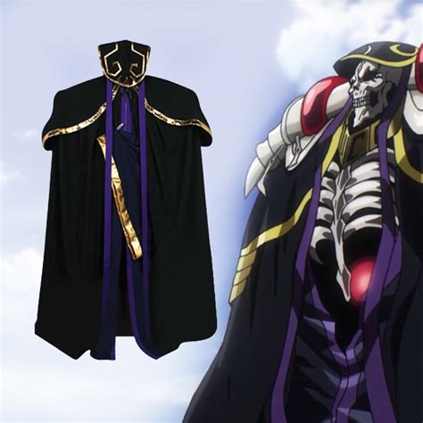 anime overlord iv ainz ooal gown cosplay costume momonga cloak black hooded cape momon academic