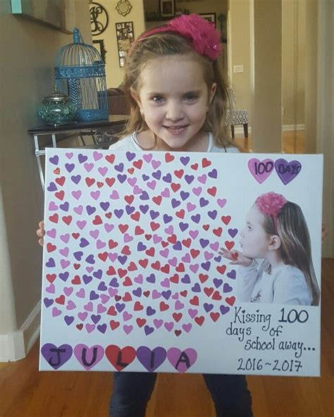 100 days of school kissing away hearts school project 100 days of school project