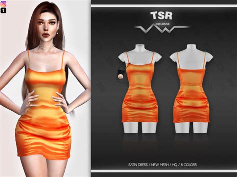 Satin Dress Bd540 By Busra Tr At Tsr Sims 4 Updates