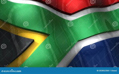 3 ª bandera sudafricana ondeando metrajes vídeo de profundamente fondo 203852308