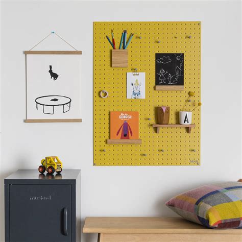 Yellow Pegboard With Wooden Pegs Large By Block Design