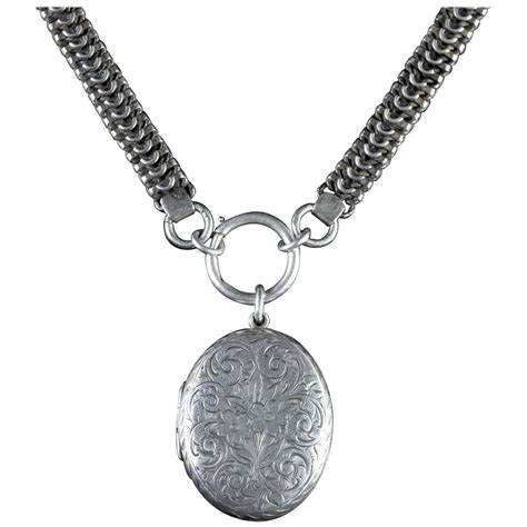 antique victorian sterling silver locket collar circa 1900 for sale at 1stdibs antique