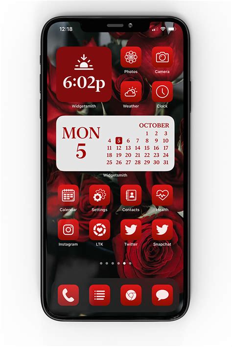 Valentines Day Ios 14 Icons Red Ios 14 Aesthetic Red App Etsy