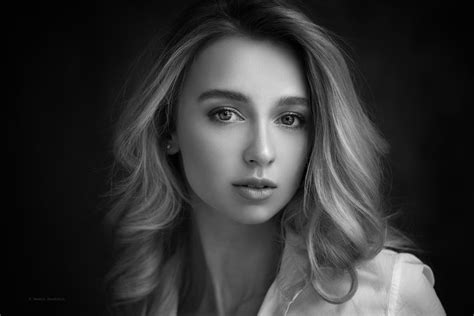 Wallpaper Id 1082210 Dennis Drozhzhin Simple Background Monochrome Face Portrait Women