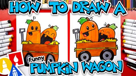 How To Draw A Funny Pumpkin Wagon Art For Kids Hub