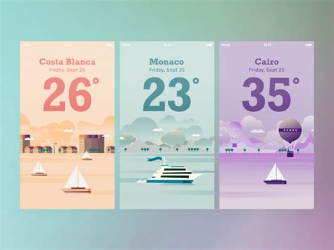 30 Creative And Modern Weather Mobile App Designs