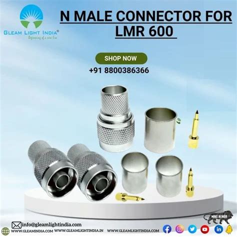 Gleam Light India Brass Steel N Male Connectors Crimp Type For Lmr At Rs Piece In New Delhi