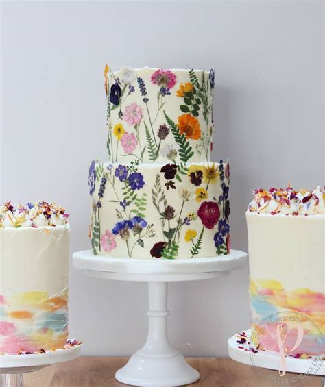 Pressed Wildflowers Wildflower Cake Flower Cake Floral Wedding Cakes