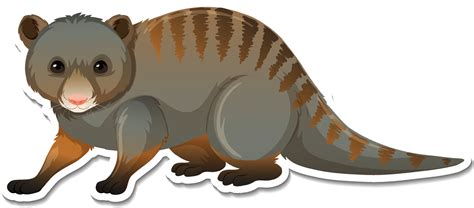 A Sticker Template Of Mongoose Cartoon Character 3489098 Vector Art At