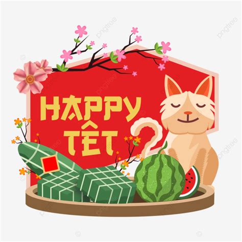 Tet Happy Vietnamese New Year Flower And Asian Elements Lunar