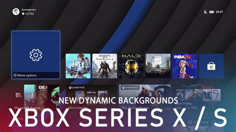 New Xbox Series X Dynamic Backgrounds Youtube