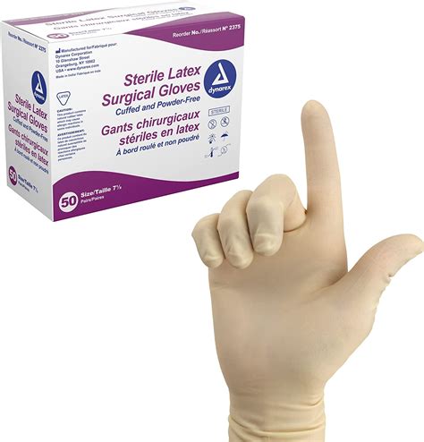 Amazon Com Dynarex Sterile Disposable Latex Surgical Gloves Powder