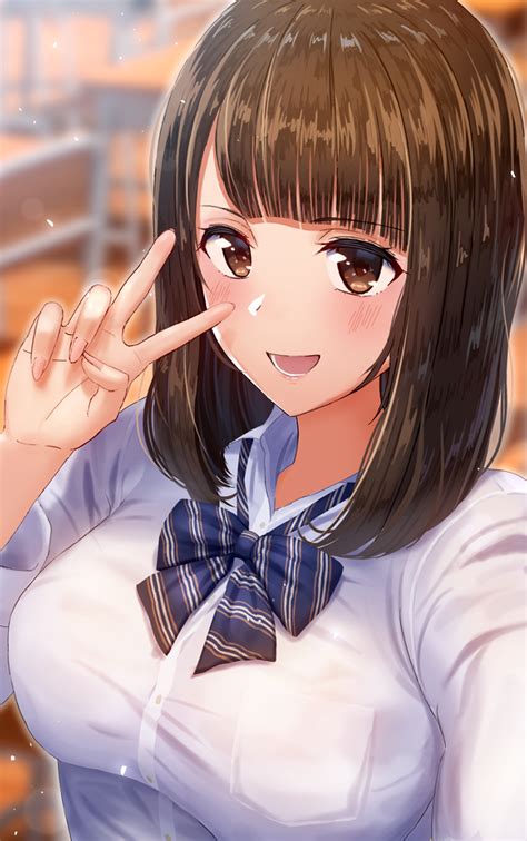 Anime Poses Female Peace Sign
