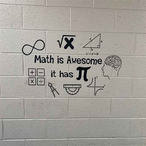 Math Wall Decal Math Is Awesome It Has Pi Classroom Wall Etsy Math