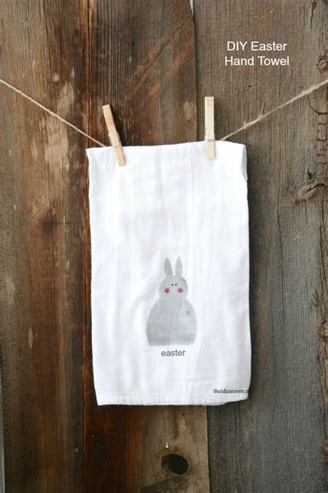 Bright white length x width kitchen/bar towel: DIY Easter Hand Towel - The Idea Room