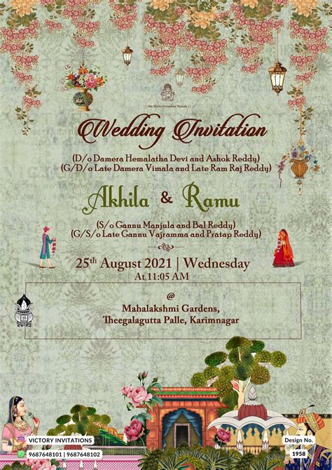 A Traditional South Indian Wedding Invitation Card In A Together