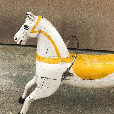 Hand Painted Carved Wood Carousel Horse Chairish