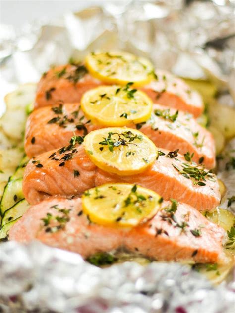 This really easy oven baked salmon recipe. Baked Salmon Recipe - One Pan Meal with Garlic, Herbs and ...