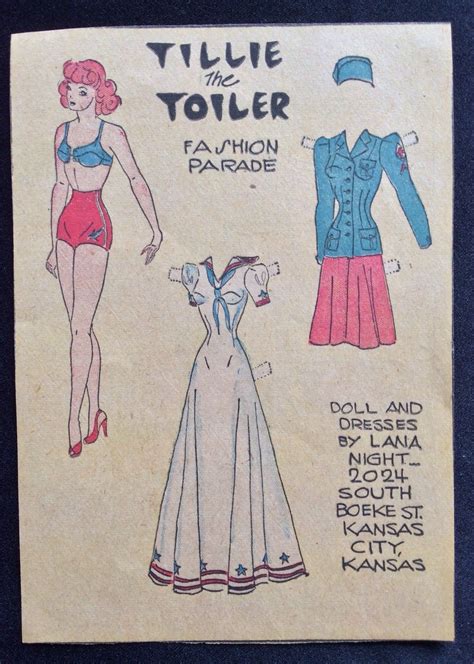 Tillie The Toiler Sunday Funnies Paper Doll 1941 Uncut Newspaper Section Ebay Vintage