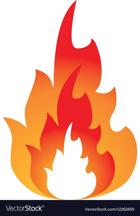 Hot Flame Spurts Fire Design Royalty Free Vector Image